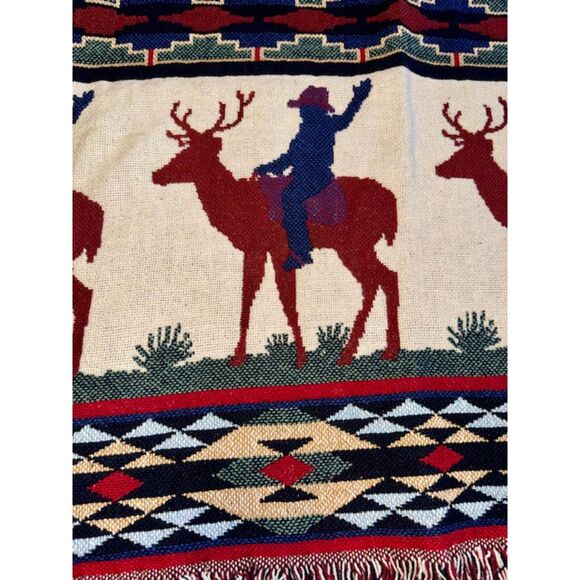 Cowboy Christmas Southwest Design Throw NWT - Picture 2 of 7